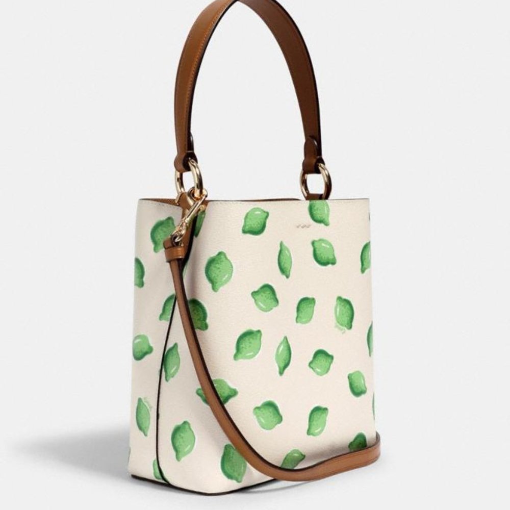 NWT COACH SM BUCKET BAG LIME PRINT - Picture 2 of 4